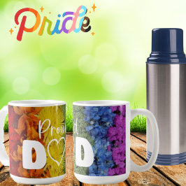 Proud Dad Gay Pride Rainbow Floral Flag Mug Kaffeetasse