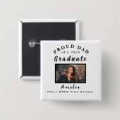 Proud Dad Graduation 2025 Custom Photo Gift  Button (Vorne & Hinten)