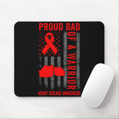 Proud Dad Of A Heart Warrior American Flag Heart D Mousepad (Mit Mouse)