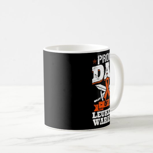 Proud Dad Of A Leukemia Warrior Daddy Awareness Bl Kaffeetasse (VorderseiteRechts)