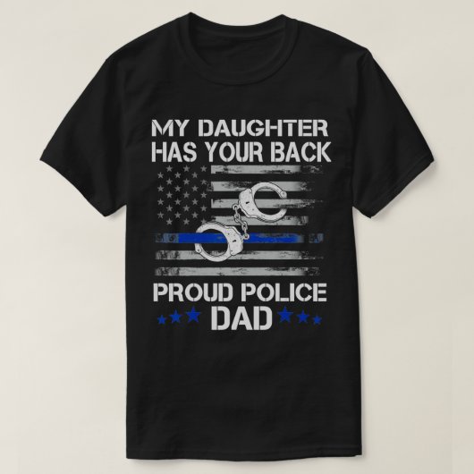 Proud Dad of a Police Officer design Thin Blue Li T-Shirt (Design vorne)
