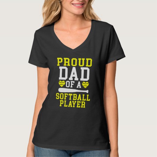 Proud Dad of a Softball Player Dad T-Shirt (Vorderseite)