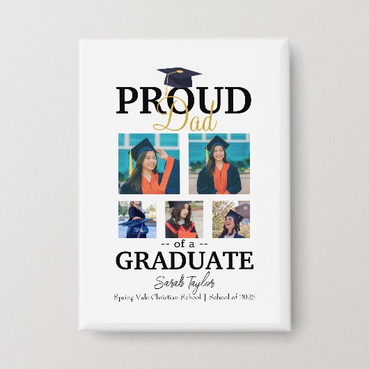 Proud dad of graduate 2025 button (Vorderseite)