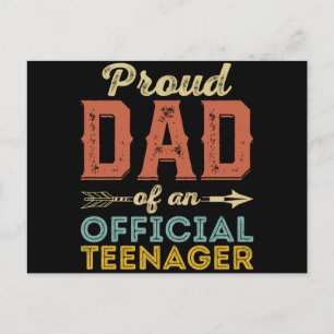 Proud Dad of Official Teenager 13th Birthday Feiertagspostkarte