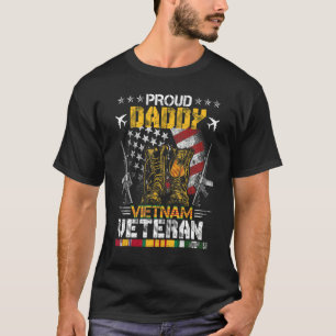 Proud Daddy aus Vietnam Veteran US Flag Proud Vet T-Shirt