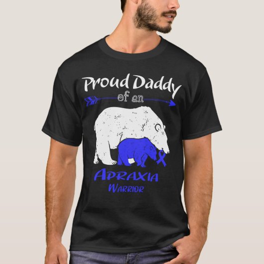 Proud Daddy Bear Apraxia Awareness T-Shirt (Vorderseite)