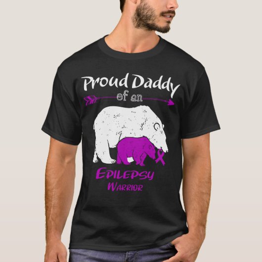 Proud Daddy Bear Epilepsy Bewusstsein T-Shirt (Vorderseite)