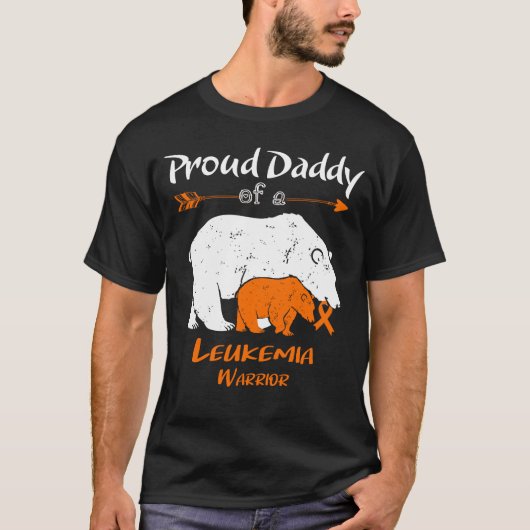 Proud Daddy Bear Leukemia Bewusstsein T-Shirt (Vorderseite)