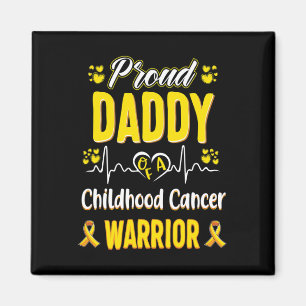 Proud Daddy Childhood Cancer Warrier Awareness Rib Magnet