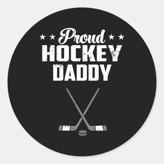 Proud Daddy Hockey Hockey Fathy Day Runder Aufkleber (Vorderseite)
