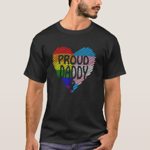 Proud Daddy Lgbt mit Regenbogen- und Transgender-F T-Shirt