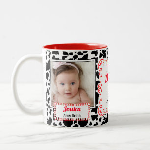 Proud Daddy Western Cow Print with Red 2 Fotos Zweifarbige Tasse