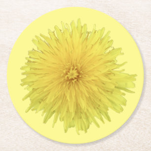 Proud Dandelion Blume - transparent. Runder Pappuntersetzer