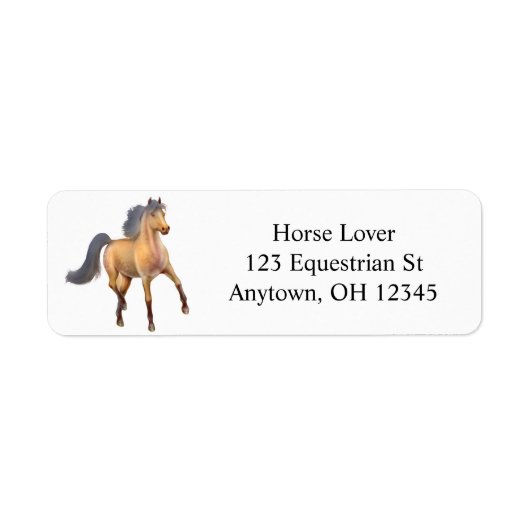 Proud Dappled Bay Horse Label (Vorne)