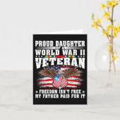 Proud Daughter Of World War 2 Veteran Military Vet Karte (Gelbe Blume)