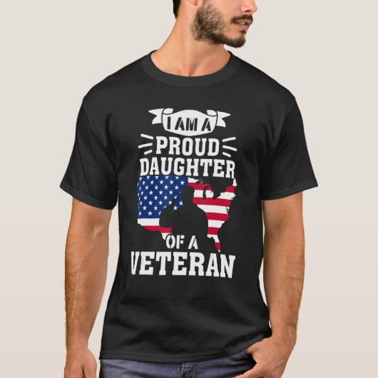 Proud Daughter Veteran Nothing Scares Patriotic Ve T-Shirt (Vorderseite)