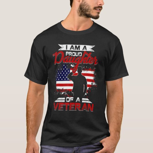 Proud Daughter Veteran Nothing Scares Patriotic Ve T-Shirt (Vorderseite)