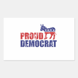 Proud-Demokrat Donkey gestört Rechteckiger Aufkleber