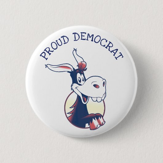 Proud-Demokrat Donkey - Politischer Funny Button (Vorderseite)