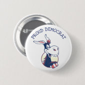 Proud-Demokrat Donkey - Politischer Funny Button (Vorne & Hinten)