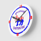 Proud-Demokrat Runde Wanduhr (Winkel)