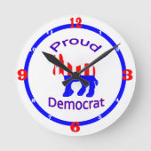 Proud-Demokrat Runde Wanduhr (Vorderseite)