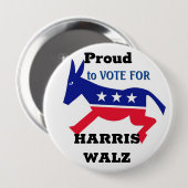 Proud-Demokrat-Taste Button (Vorne & Hinten)