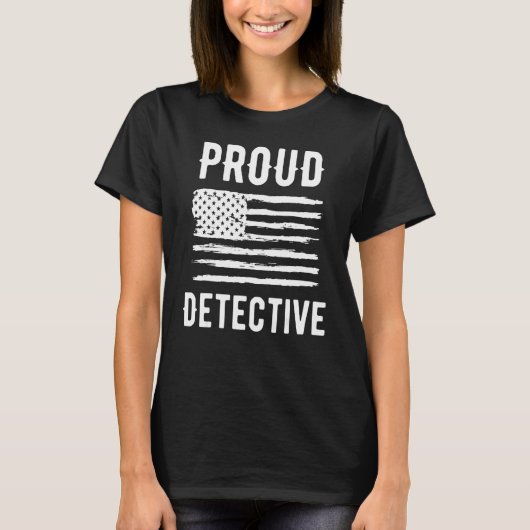 Proud Detective Profession American Flag T-Shirt (Vorderseite)