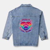 Proud Dog Mama Rainbow Herzdesign Jeansjacke (Rückseite)