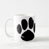 Proud Dog Mom Paw Print Minimal Design Kaffeetasse (Links)