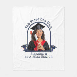 Proud Dog Mum ist ein Senior - Custom Abschluss Fleecedecke