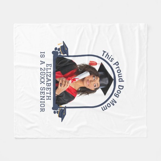 Proud Dog Mum ist ein Senior - Custom Abschluss Fleecedecke (Vorderseite (Horizontal))
