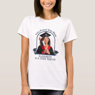 Proud Dog Mum ist ein Senior - Custom Abschluss T-Shirt