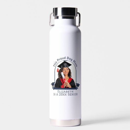 Proud Dog Mum ist ein Senior - Custom Abschluss Trinkflasche (Vorne)