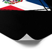 Proud Dominican Boy Girl Aunt Dad Mama Cool Flag H Poster (Ecke)