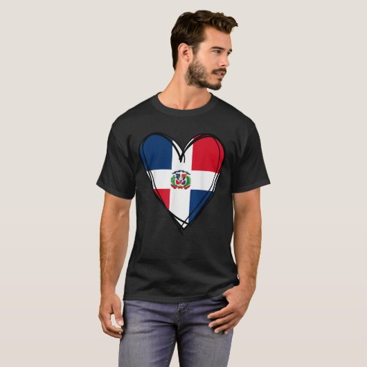 Proud Dominican Boy Girl Aunt Dad Mama Cool Flag H T-Shirt (Vorne ganz)