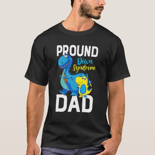 Proud-Down-Syndrom Vater Dinosaur-Down-Syndrom Awa T-Shirt (Vorderseite)