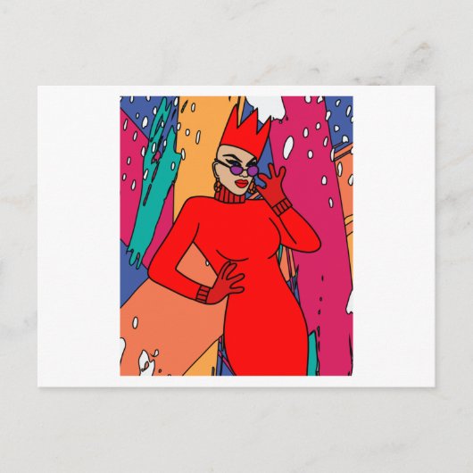 Proud Drag Queen Inspiriert Postkarte (Vorderseite)