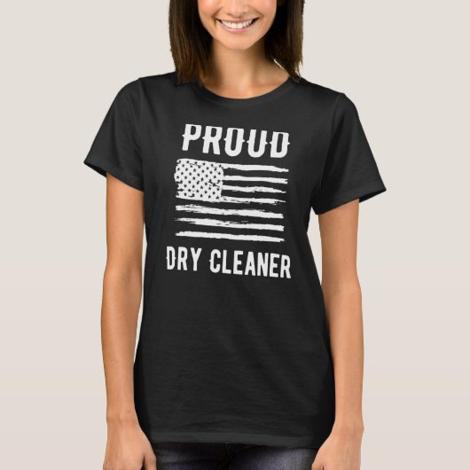 Proud Dry Cleaner Professional American Flag T-Shirt (Vorderseite)