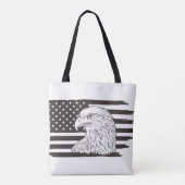 Proud Eagle mit amerikanischer Flagge Tasche (Rückseite)
