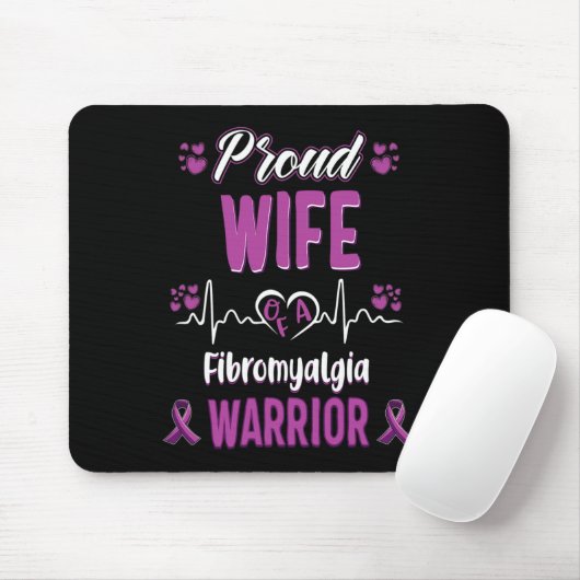 Proud Ehefrau Fibromyalgie Kriegererkennungsband P Mousepad (Mit Mouse)