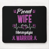 Proud Ehefrau Fibromyalgie Kriegererkennungsband P Mousepad (Vorne)