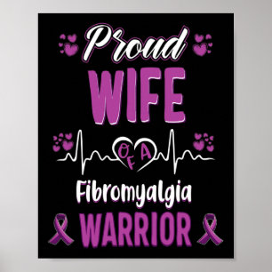 Proud Ehefrau Fibromyalgie Kriegererkennungsband P Poster