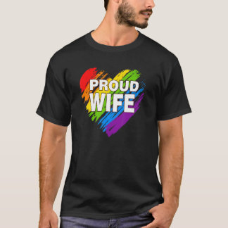 Proud Ehefrau Lgbt Rainbow Gay Pride Frauentag T-Shirt