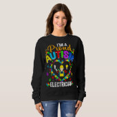 Proud Electrician Autismus Awareness Liebe Autisti Sweatshirt (Vorne ganz)