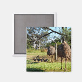 Proud Emu Eltern, Kühlschrankmagnet (Vorderseite/Rückseite)