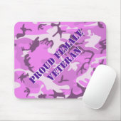 Proud Female Veteran Pink Lila Camouflage Mouse Pa Mousepad (Mit Mouse)