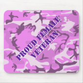 Proud Female Veteran Pink Lila Camouflage Mouse Pa Mousepad (Vorne)
