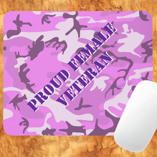 Proud Female Veteran Pink Lila Camouflage Mouse Pa Mousepad