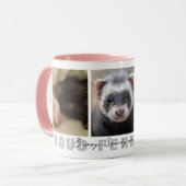 Proud Ferret Mama Custom 3 Foto Collage Tasse (Vorderseite Links)